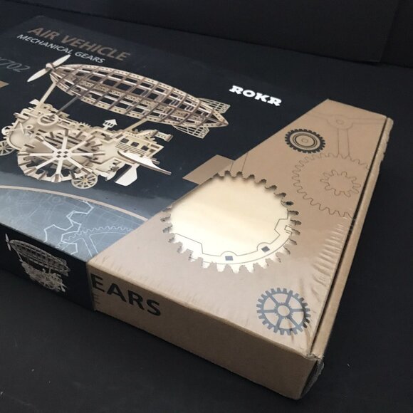 Robotime ROKR 3D Puzzle Wooden Air Vehicle Mechanical Gears LK702 Steam Punk - Picture 7 of 8